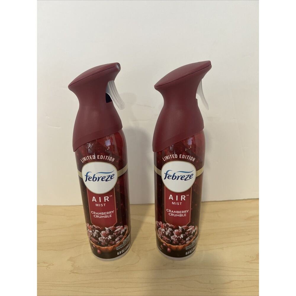 2 Pk Febreze Air Limited Edition CRANBERRY CRUMBLE Scent Air Refresher 8.8 oz